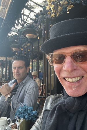 Manu Lanvin and Mike Muller at a Paris café